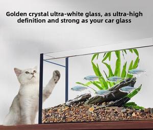 Aquarium rectangulaire moderne en gros, lumière ultra blanche, verre 7L, filtre latéral pour aquarium, système auto-circulant, boîte - Product Image 6