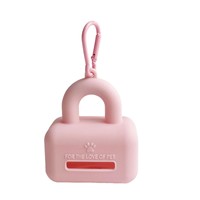 Distributeur de sacs à déjections pour animaux de compagnie en silicone imperméable, support portable pour sacs à crottes de chien à clipser sur la laisse, pour chiens et chats, utilisation en voyage