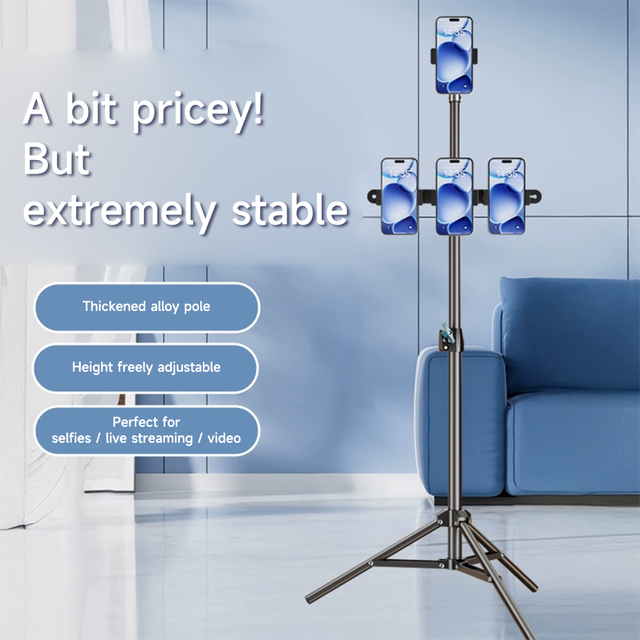 Wholesale Professional Metal Tripod Stand LED Ring Light for Live Streaming Photography 2.1m Extendable 3kg Load Capacity