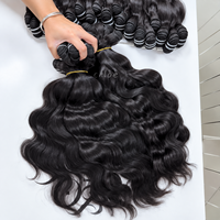 Extensions de cheveux naturels indiens ondulés non traités, double trame, vente en gros