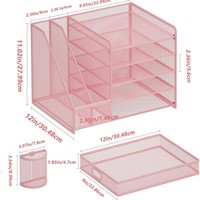 Organizador de Archivos Metálico de 5 Niveles, Estante de Almacenamiento de Documentos de Escritorio, Bandeja de Alambre Metálica para Oficina, Soporte Vertical para Papelería