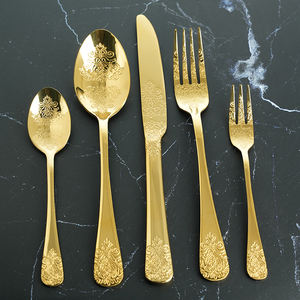 Glod Ensemble de Couverts de Luxe en Acier Inoxydable Design Pleine Fleur Vaisselle Ustensiles de Cuisine Élégants Couverts Exquises pour les Fêtes - Product Image 2