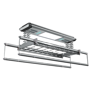 Smart Electric Clothes Drying Rack With LED <b>Lighting</b> Stainless Steel Telescopic Design For Balcony Use - Product Image 1