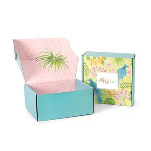 Cajas de envío corrugadas todo en uno con impresión rosa y azul personalizada de doble cara para flores y palomas para pequeñas empresas - Product Image 3