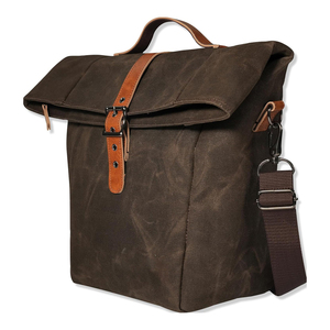 Sac à déjeuner en toile cirée imperméable pour hommes et femmes, pour le travail, les pique-niques, la randonnée, avec bandoulière, marron, robuste, isolation résistante - Product Image 1