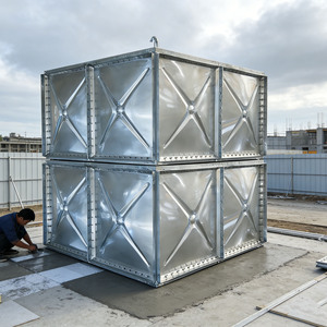 Réservoir de stockage d'<span class=keywords><strong>eau</strong></span> en panneaux modulaires ondulés en acier galvanisé à chaud avec construction boulonnée robuste pour l'industrie - Product Image 4