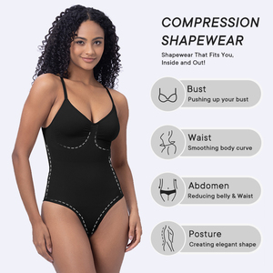 Tiktok Hot Bán thấp trở lại bodysuit Shapewear cho phụ nữ bodyshapers Femme nén và liền mạch Tummy kiểm soát Shapewear - Product Image 2
