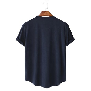 2022 di Design all'ingrosso OEM t-shirt bianche da uomo stile Hip Hop Streetwear estivo Scoop da uomo camicie <span class=keywords><strong>con</strong></span> tasca - Product Image 6