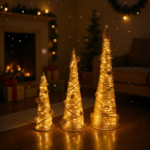 Light-Up Christmas Tree 40cm Iron Frame Warm White LED Battery Operated Indoor Standing Decorative Tree - Product Image 2