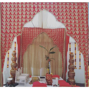ผ้าฉากหลัง Mandap สำหรับงานแต่งราคาไม่แพง,ฉากหลัง Mehrab สำหรับใช้ในงานแต่งและงานแต่งงาน - Product Image 1