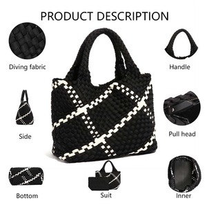 Bolso Tote Grande <span class=keywords><strong>de</strong></span> Nylon Tejido a Mano 3155, Bolso <span class=keywords><strong>de</strong></span> Hombro <span class=keywords><strong>de</strong></span> Lujo Estilo Boho Chic <span class=keywords><strong>para</strong></span> Playa, Verano, Viajes, Compras y Uso Diario <span class=keywords><strong>para</strong></span> Mujer - Product Image 2