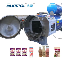 Autoclave rotative à haute uniformité avec système de pulvérisation d'eau pour le traitement du lait en bouteilles PP/verre