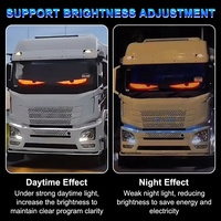Lumière LED RGB pour voiture, camion et poids lourd, avec écran souple intelligent à commande à distance PEL, affichage dynamique clignotant, effet œil de démon.