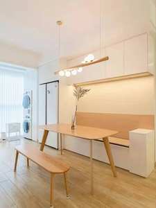 Mueble de Comedor Personalizado para Toda la Casa con Tapicería con Patrón de Ondas + Panel con Sensación de Piel + Almacenamiento Integrado en Capas - Product Image 4