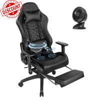Échantillon gratuit de Colombie Chaise de jeu Anji bon marché Chaise de bureau de course en cuir noir avec fonction de massage repose-pieds