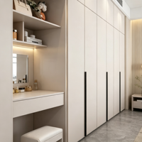 XINGRUO Kleiderschränke Schlafzimmermöbel Einbauschrank mit LED-Regalen & Schubladen für Modernes Minimalistisches Zuhause
