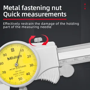 Mitutoyo quadrante Vernier pinze strumento di misura ad alta precisione misura dentro e fuori profondità 0-150mm 0.02 gamma 505-730