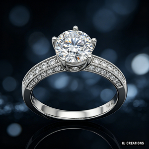 Anillo de Boda Personalizado de Plata Chapada en Oro de 14k con Diamante de 1 Quilate, Corte Brillante, Cultivado en Laboratorio, para Fiestas y Eventos - Product Image 6