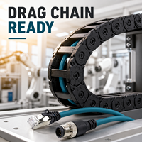Câble Ethernet industriel M12 vers RJ45 blindé, résistant à la chaleur (40 à 85 degrés), gaine PUR résistante à l'huile pour armoire de machine