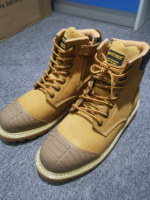 Chaussures de sécurité en cuir de vachette industrielles, bottes de travail pour la construction et l'exploitation minière, chaussures résistantes aux perforations