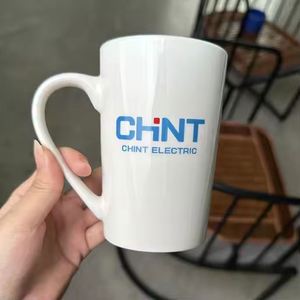 Tasses à thé, lait et café personnalisées en porcelaine, cadeau d'entreprise, tasse avec grande poignée, logo personnalisé, tasse en céramique blanche - Product Image 2