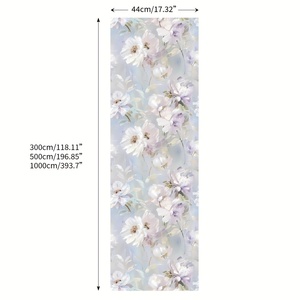 Papel Tapiz Autoadhesivo con Textura de Lona - Serie de Patrones Florales Morados, Revestimiento de Pared con Estética Romántica Francesa, Vinilo - Product Image 6