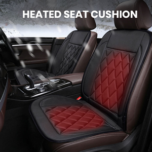 Coussin chauffant pour <span class=keywords><strong>siège</strong></span> de <span class=keywords><strong>voiture</strong></span> WANPU 12V 24V, chauffage rapide en 29 secondes, polyester, température réglable avec <span class=keywords><strong>protection</strong></span> contre la surchauffe pour voitures et camions - Product Image 1
