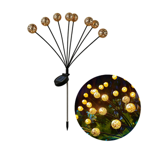 Lampe solaire LED 8 têtes en forme de champignon à piquet, détection automatique crépuscule-aube, effet balayage par <span class=keywords><strong>le</strong></span> <span class=keywords><strong>vent</strong></span>, étanche IP65, pour décoration extérieure de <span class=keywords><strong>jardin</strong></span> et allées - Product Image 1