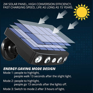 New Style Inductive Monitoring Solar Wall Lamp Outdoor Waterproof Villa Courtyard Lamp Outdoor Garden Fence Stair Step Lamp <b>LED</b> - Product Image 4