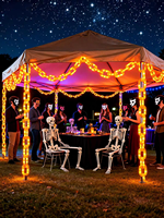 Nouvelles lumières décoratives en chaîne pour Halloween, blanc chaud, pour fêtes en extérieur, décors de maison hantée, accessoires d'ambiance, lumière effrayante