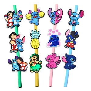 Accessoires de paille en silicone pour gobelet, motif <span class=keywords><strong>Coraline</strong></span>, film américain, attache en PVC - Product Image 3