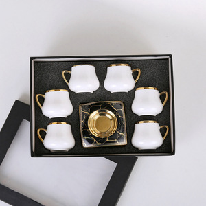 2024 Новое поступление, роскошный фарфор, 12 шт., турецкие керамические кофейные чайные чашки и блюдца - Product Image 1
