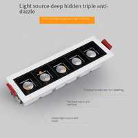 Meilleures ventes 10W 20W 30W COB Aluminium LED Grille Luminaire Linéaire Encastré Anti-éblouissement pour Hôtels Design Moderne sur Base AR111