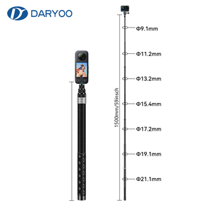 DARYOO Perche à <span class=keywords><strong>selfie</strong></span> pliable en fibre de carbone 32cm-150cm, perche à <span class=keywords><strong>selfie</strong></span> invisible, adaptée aux accessoires de caméra d'action - Product Image 1