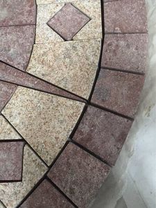 Sh đá tự nhiên vòng màu đỏ hỗn hợp Granite mô hình tròn bằng tia nước huy chương lát đá lưới đá cuội cho sàn bên ngoài - Product Image 5