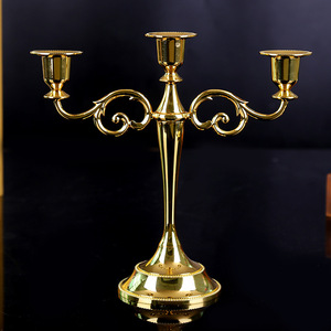 <span class=keywords><strong>Bougeoir</strong></span> rétro en métal plaqué bronze doré à 1 3 5 bras <span class=keywords><strong>pour</strong></span> la décoration de la maison ou les mariages, parfait comme chandelier ou accessoire - Product Image 2