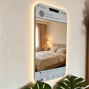 Customized Modern Acrylic Social Media-style LED <strong>Mirror</strong> with <strong>Light</strong> Backlighting Touch Sensor Switch for Living Room and Gym Area - Product Image 2