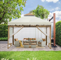 Gazebo de camping pour cour extérieure, avec cadre en fer épais, moustiquaire, pare-soleil, portable, à une seule porte