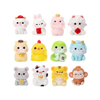 Lot de 12 mini figurines en résine du zodiaque chinois pour le Nouvel An chinois, micro-paysages, maisons de poupées, décoration intérieure, artisanat DIY