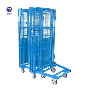 Chariot à <span class=keywords><strong>cage</strong></span> d'entrepôt en treillis métallique roulant en acier pliable personnalisé - Product Image 2