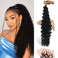 Miracle Knots Haarverlängerungen mit Tiefer Wellentextur, 30 Stränge Synthetische Faser, Leichtgewichtig und Vorgedeelt, Häkelhaar für Schwarze Frauen