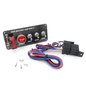 <span class=keywords><strong>Interruptor</strong></span> Combinado para Modificación de Automóviles, Panel de Fibra de Carbono T3, <span class=keywords><strong>Interruptor</strong></span> Tipo Balancín Multiusos, <span class=keywords><strong>Encendido</strong></span> con un Botón, Colorido - Product Image 1