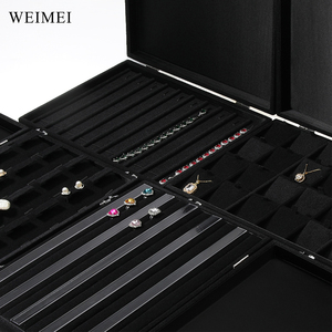 WEIMEI ฝาปิดโลโก้ปรับแต่งได้ ถาดกำมะหยี่สำหรับเก็บเครื่องประดับแบบถอดได้ แหวน กำไล จี้ - Product Image 5
