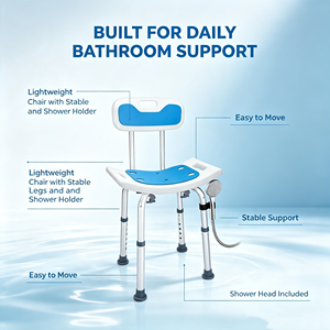 Chaise <span class=keywords><strong>de</strong></span> douche réglable en aluminium avec dossier amovible, capacité <span class=keywords><strong>de</strong></span> 400 lb, siège/tabouret <span class=keywords><strong>de</strong></span> <span class=keywords><strong>bain</strong></span> robuste pour la réadaptation et la thérapie - Product Image 6
