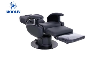 Fauteuil de coiffure électrique de luxe MOOLIN en cuir noir robuste pour hommes – Qualité supérieure pour salon de beauté moderne - Product Image 5