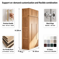 Armoires de rangement en bois en gros, armoires de chambre modernes autoportantes pour vêtements, maison, villa, appartement