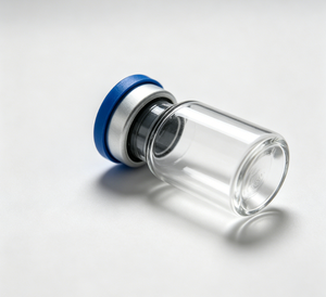 OEM Transparent Glass Freeze-Dried Beauty Powder <b>Bottle</b> Two-Color Blue Silver Metal Curling Lid Commercial - Product Image 5