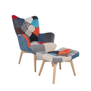 CARLFORD Modern Comfortable Fabric Light Blue <strong>Recliner</strong> <strong>Chair</strong> with <strong>Footstool</strong> Armchair for Living Room Bedroom Accent <strong>Chair</strong> - Product Image 3