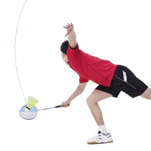 Taşınabilir yalnız ve çift badminton eğitim ekipmanları rebound tek asılı badminton kendini uygulama salıncak egzersiz eğitmeni