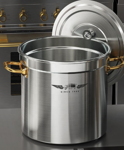 Marmite de cuisson commerciale professionnelle en acier inoxydable pour restaurant, grande marmite de cuisine profonde pour soupes et bouillons - Product Image 4